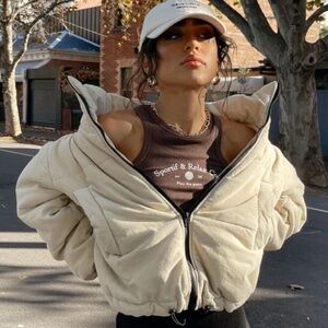 Polly beige puffer jacket